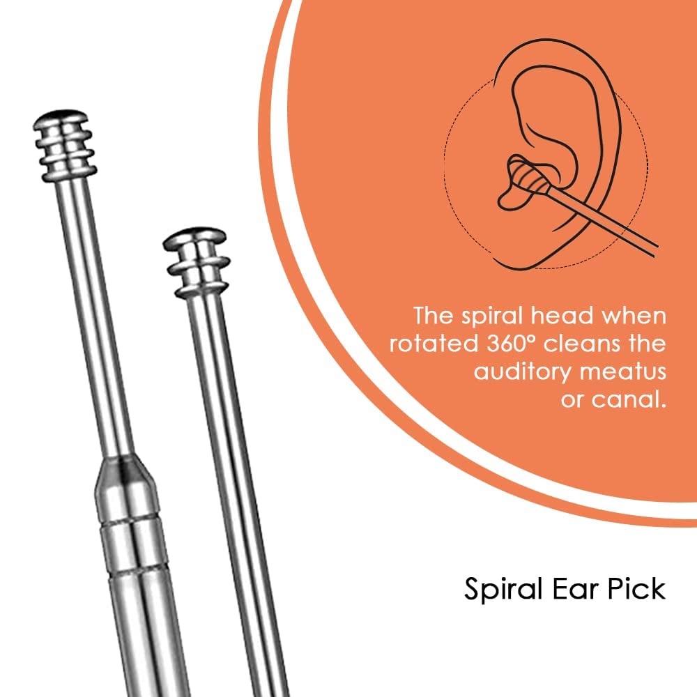 KANAKADHARA | Stainless Steel Effective Ear Wax Cleaner Kit with a Storage Box - Set of 6 (Silver) | Remover Tool | Comfortable Ear Wax Picker | Ear Wax Cleaner for Baby and Adults 4