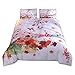 Produktbild Dasongff Bettwäsche 200 X 200Cm 3 Teilig,3D Drucken Farbe Handabdruck Tolle Bettbezüge,Super Weiche Atmungsaktive Mikrofaser Bettwäscheset +2xKopfkissenbezug