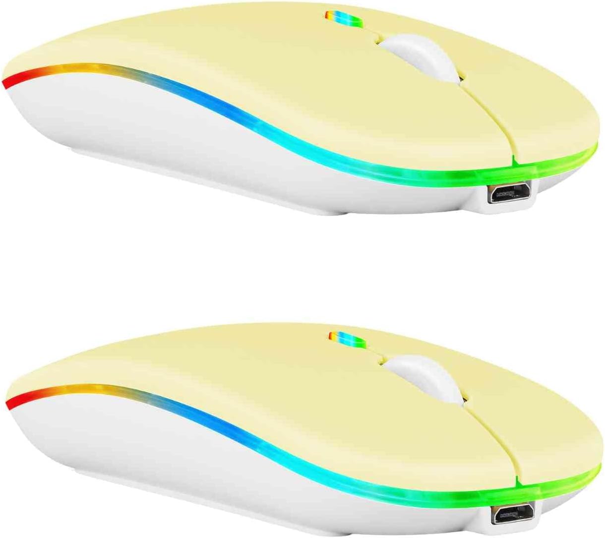 Wireless Mouse 2 Pack for ROG Phone 6D Ultimate/Phone 6D/Phone 6 Diablo Immortal Edition/Phone 6 Batman Edition/Phone 6 Pro – Bluetooth 5.2 & 2.4GHz Rechargeable Mouse