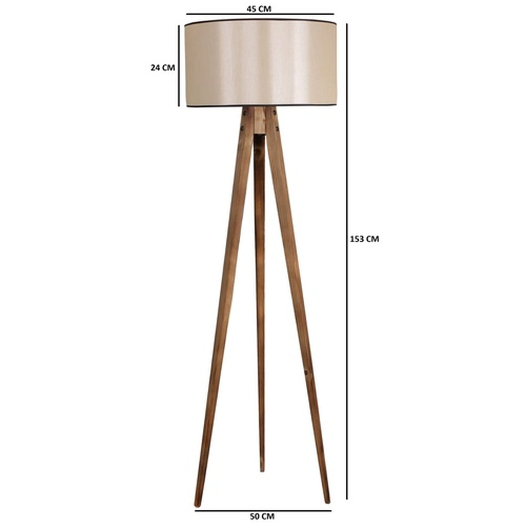 WELL HOME MOBILIARIO & DECORACIÓN Lámpara de pie con Estructura de madera color Marrón