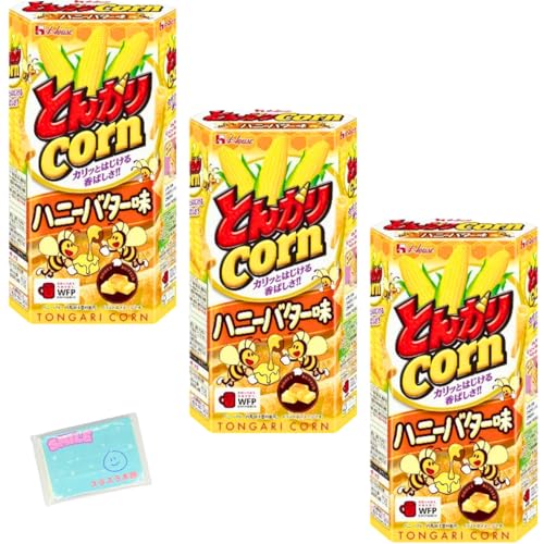 Monolog Style ハウス食品 とんがりコーン ハニーバター味 68g ×3個セット ★スラスラ本舗オリジナルポケットティッシュ付き★