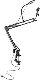 Luz do Anel Selfie Com Suporte de Telefone, Suporte de Braço Articulante Flexível, Suporte de Câmera No Alto Com Luz de Anel para Extensões de Cílios, Tratamentos de Beleza,