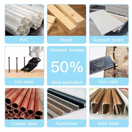 8tlg Multitool Sägeblätter Metall (3Arten von 8tlg), Titanbeschichtung Multifunktionswerkzeug Zubehör, Fein Multimaster Zubehör Für Metall, Nägel, Schrauben, Holz