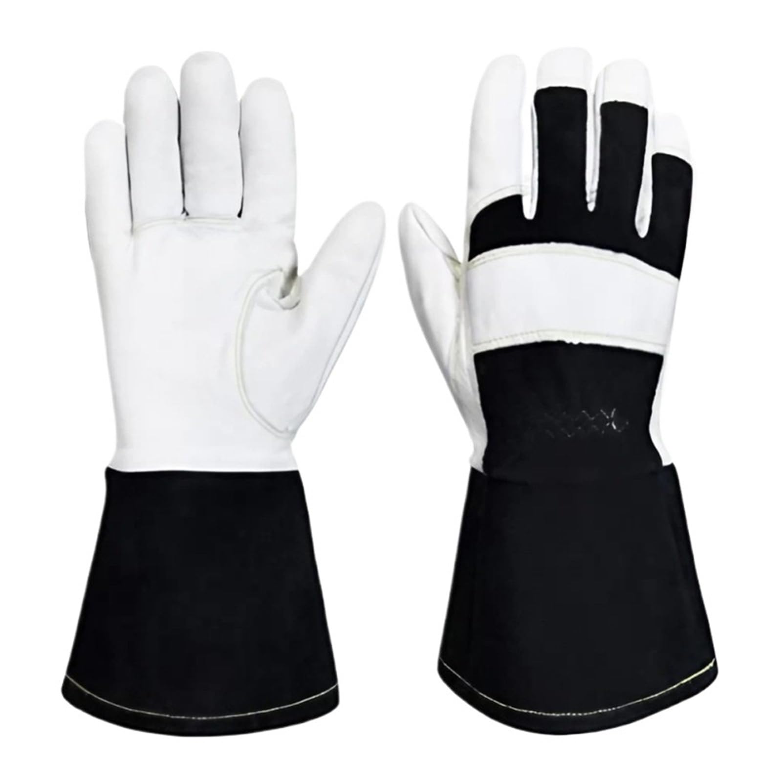 Generico Compatibile con 1 paio di guanti for saldatura TIG in pelle di capra con polsino lungo, resistenti al calore, resistenti alle scintille, con spacco sul retro della mucca(XL)