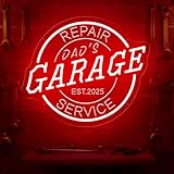 Custom Garage Neon Sign, Personalized Home Garage Wall Decor, Customized LED Light Up Wall Name Signs for Workshop Carport Repair Shop Tool Room Man Cave Business, Gift for Men Dad Father