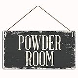 Powder Room Vintage Sign Wall Door Toilet Bathroom Plaque  ,Family Decor Sign,Wall Door Sign,12' X 6'Sign(30151022)