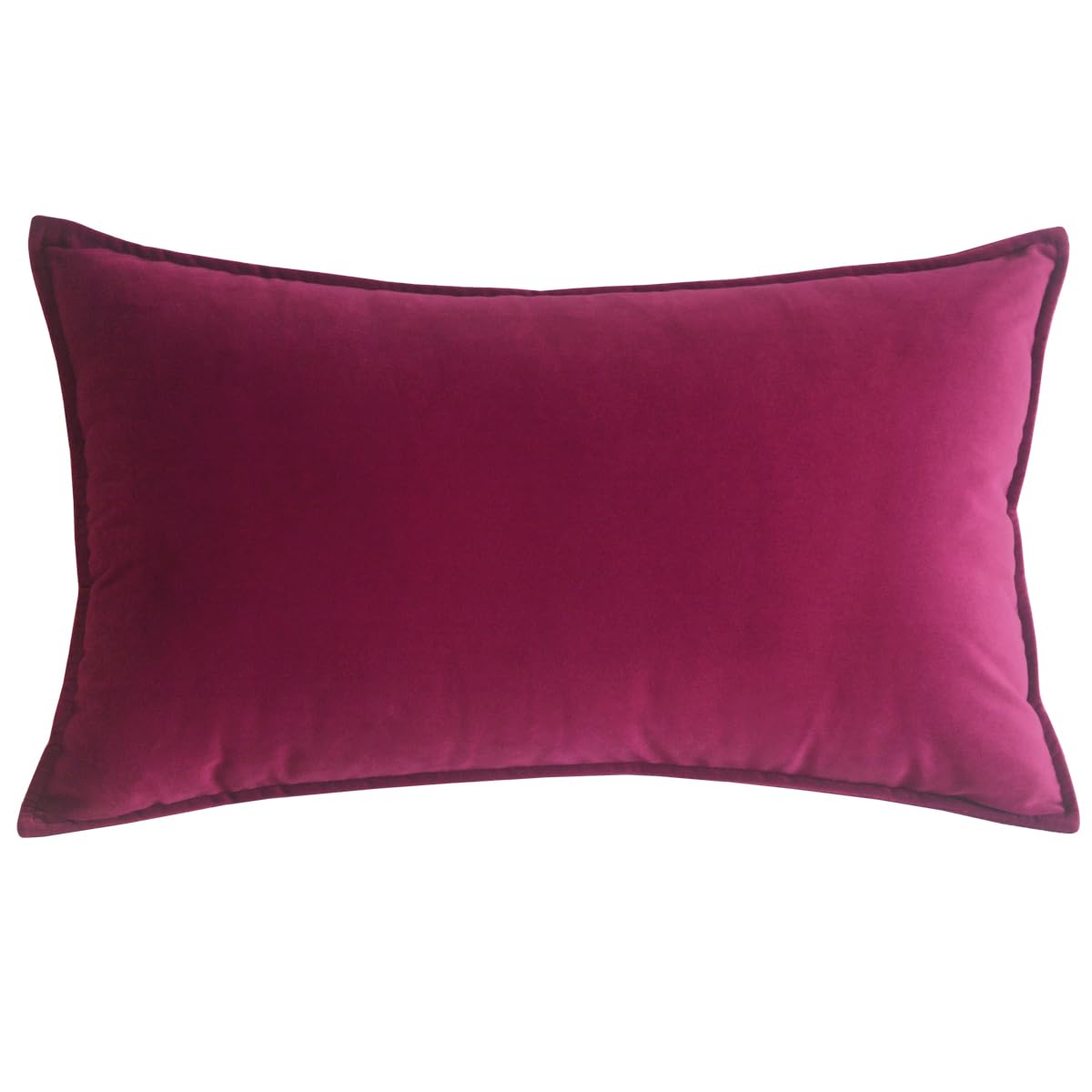 Lutanky Velvet Cushion Covers 40 x 60cm Wine Red Rectangle Piped Throw Pillow cases Cushion Decorative Long Pillow Covers for Sofa Couch with Invisible Zipper