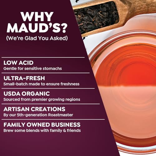 Image of Maud's Organic English Breakfast Black Tea Pods, 24ct | Gourmet Blended Black Tea Leaves in Single Serve Tea Pods - Compatible with Keurig Coffee Makers