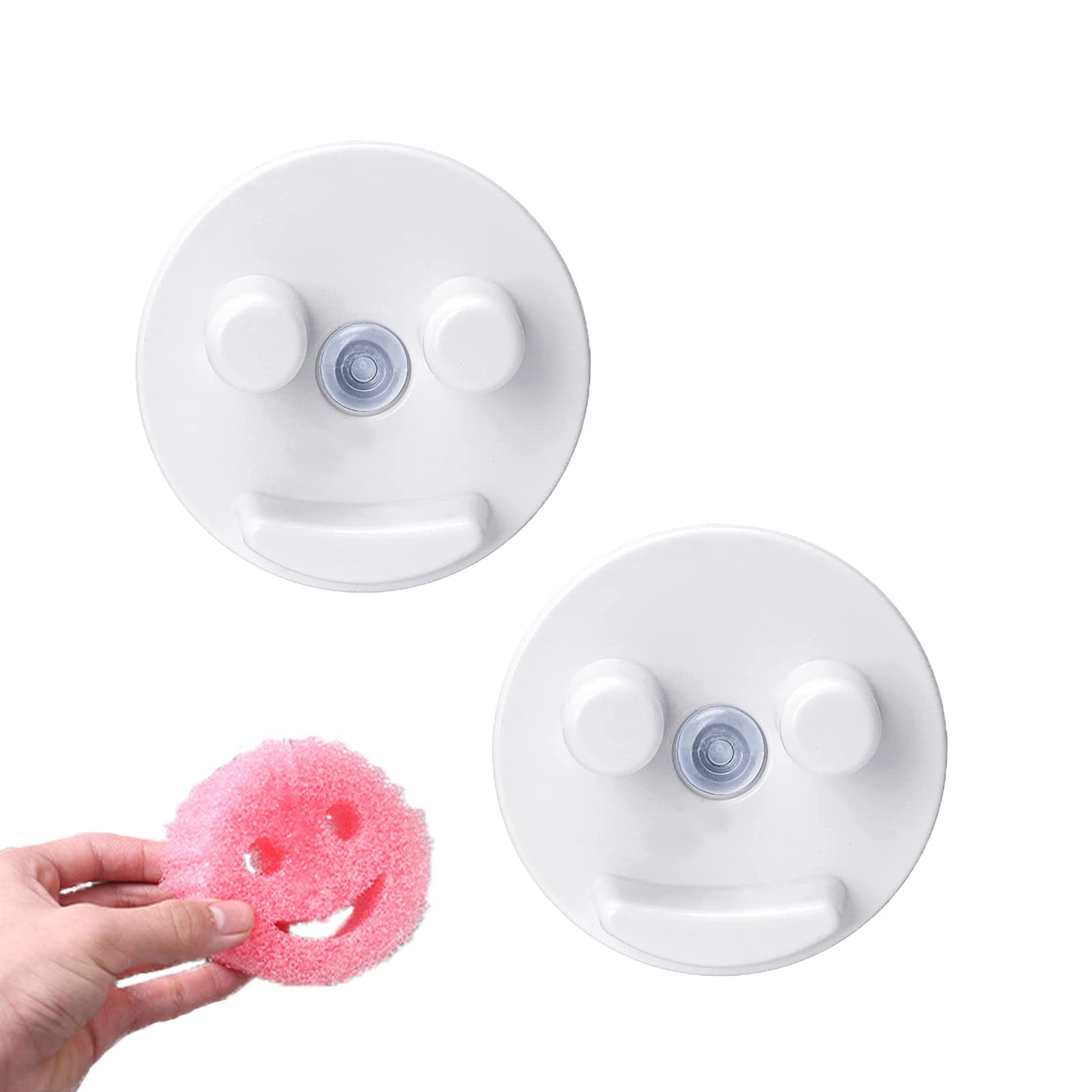 2 PCS Sponge Holder, Sponge Caddy with Suction Cup Installation, Sponge Sink Organizer for Kitchen and Bathroom, for Holding Smiley Sponges(Sponges Not Included)…