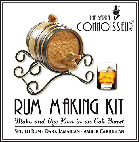 Thousand Oaks Barrel Co. | The Barrel Connoisseur Rum Making Kit (1 Liter) - Make & Age Spirits in a Real Oak Wood Cask - Perfect Gift Box Set for Rum & Cocktail Lovers
