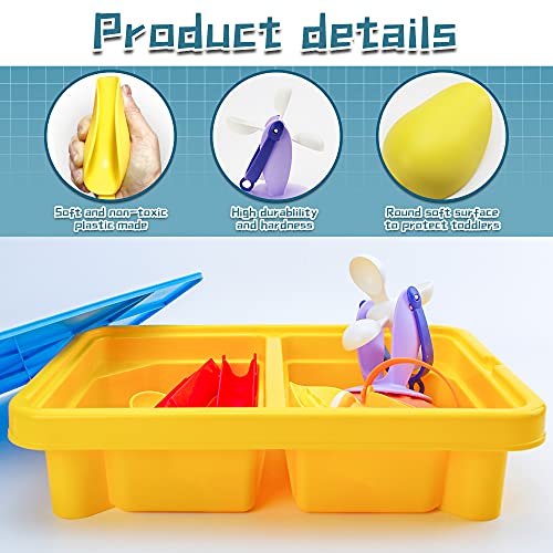 Kids Sand and Water Table - Beach Play Activity Table Sandbox with Cover for Toddlers