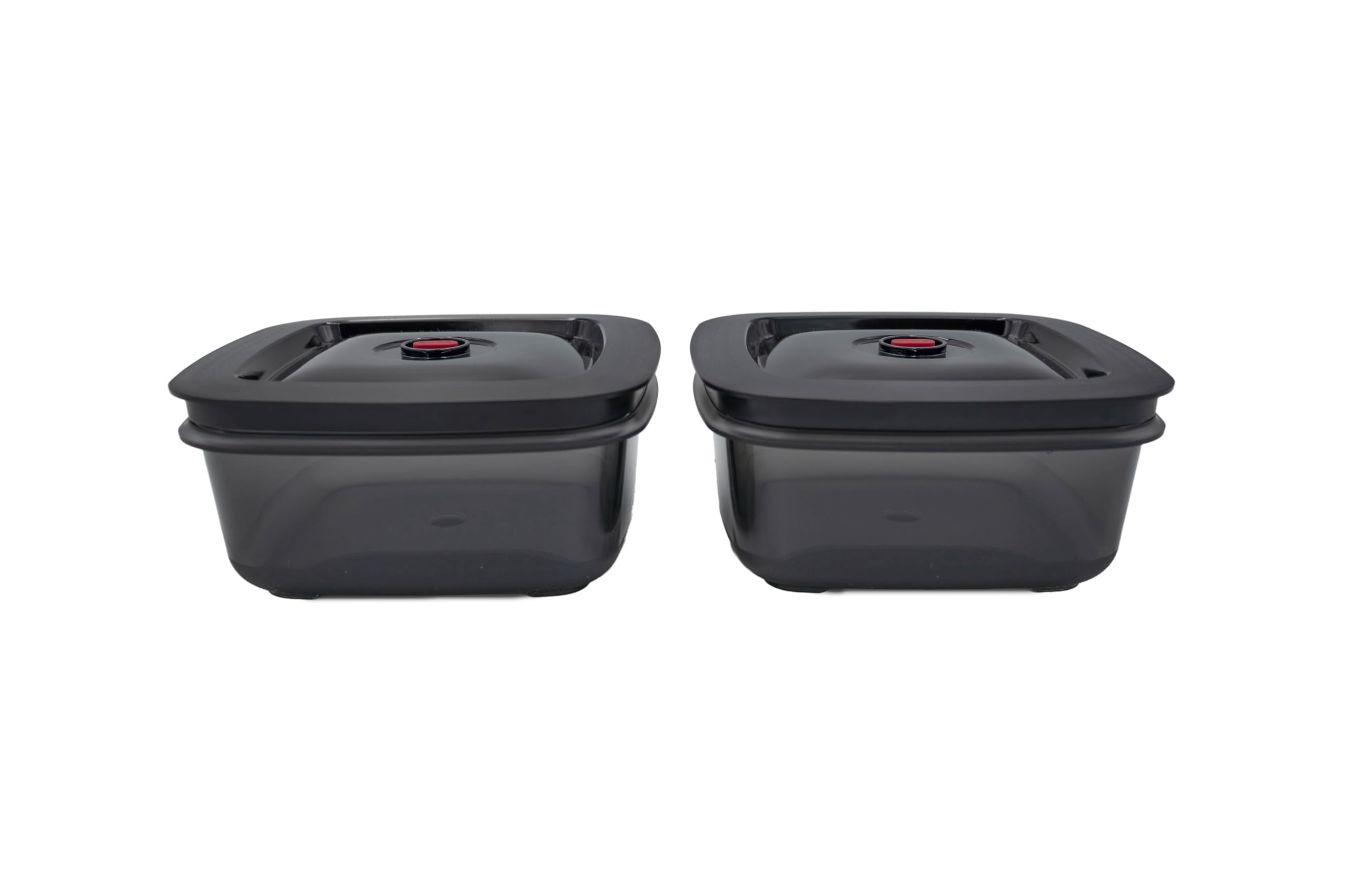 Bora Transparent Vacuum Sealer Boxes Set, 2 X 1 Litre, Rectangular, Airtight, Freezer, Fridge, Pantry Safe