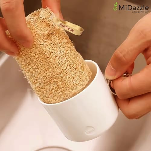 Image of Midazzle 100% Natural Body Scrubber Loofah for Bathing (Long) (Pack of 4)