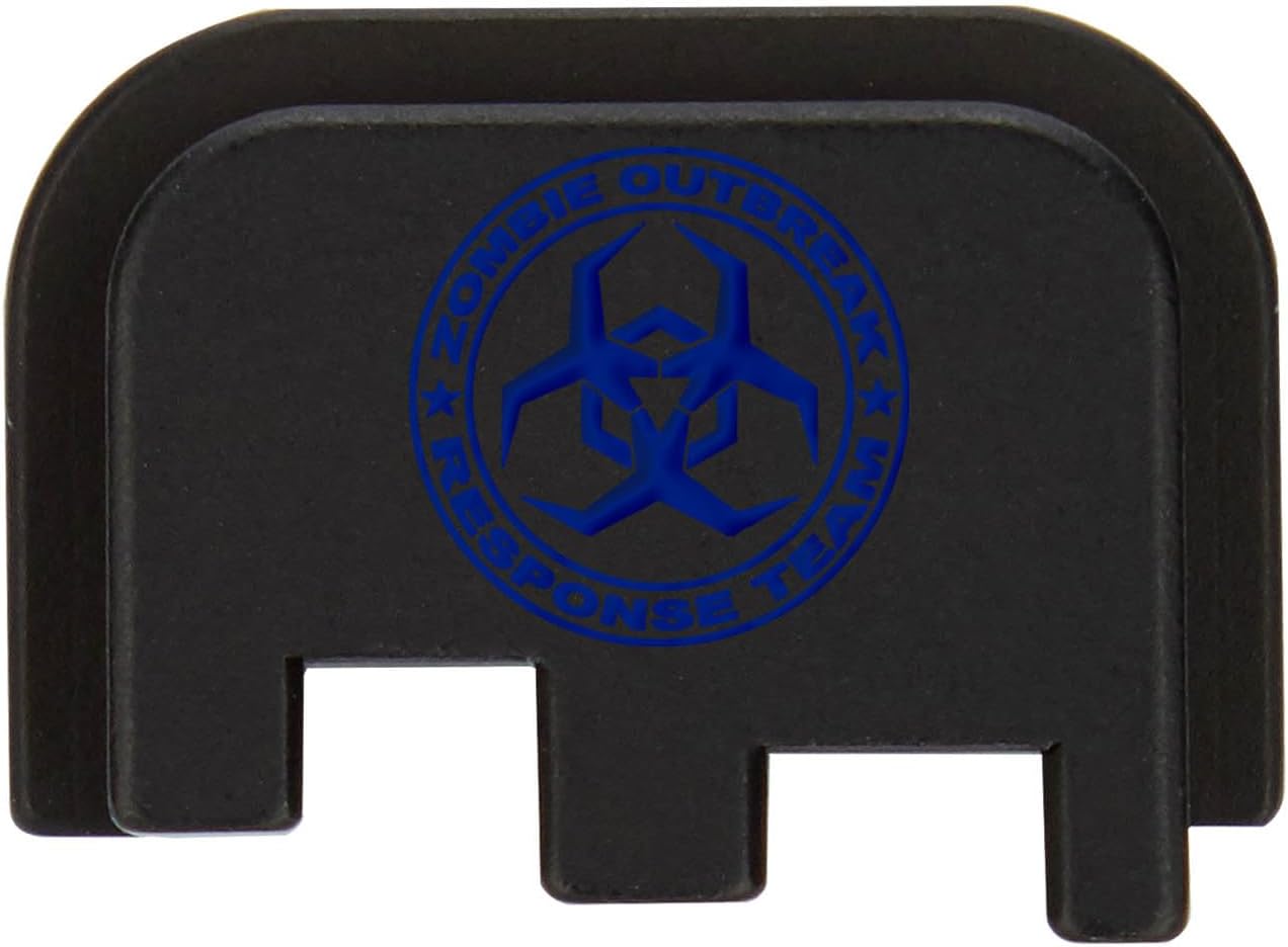 NDZ Performance Slide Cover Back Plate for CZ P10 Models P10 S, P10 SC, P10 C, & P10 F, Black Anodized Aluminum W/Color Filled Popular Laser Engravings - Choose Image & Engraving Color