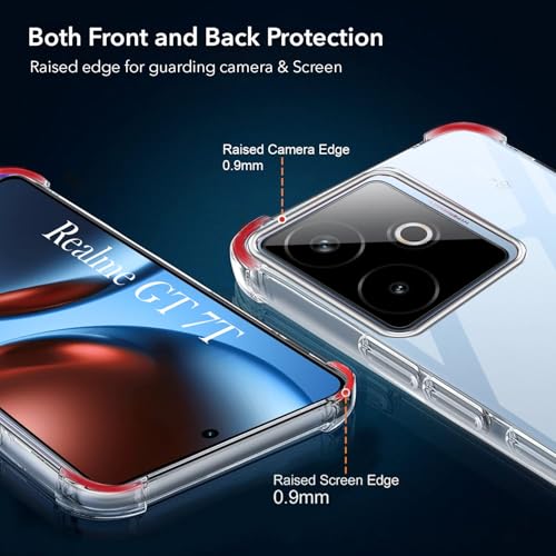 Image of Jkobi Shockproof Crystal-Clear Back Cover for Realme GT 7T (Anti Yellow Case | Drop & Camera Protection | Hard Polycarbonate)