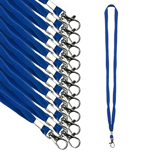 OTYMIOW Cordons Tour de Cou Bleu 100PCS Cordon Lanyard avec Fermoir Mousqueton, Lanière de Cou Badge, Lanyard Tour de Cou Avion, Cordon pour Badge Tour de Cou...