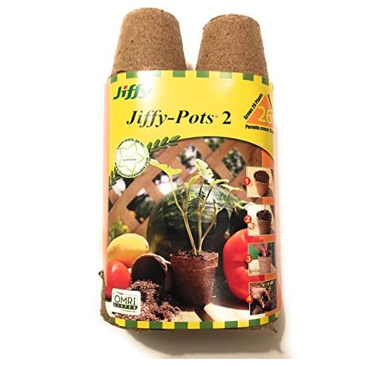 Jiffy-Pots Organic Seed Starting 2" Biodegradable Peat Pots, 26 Pack