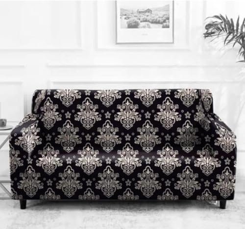 Image of HK 3 Seater Universal Elastic Sofa Cover | 360 Fully Covered Anti-Slip Washable Couch Cover Protector | 140 GSM Stretch Fit Polyester + Spandex Slipcover (180-230cm /SC-002-03)
