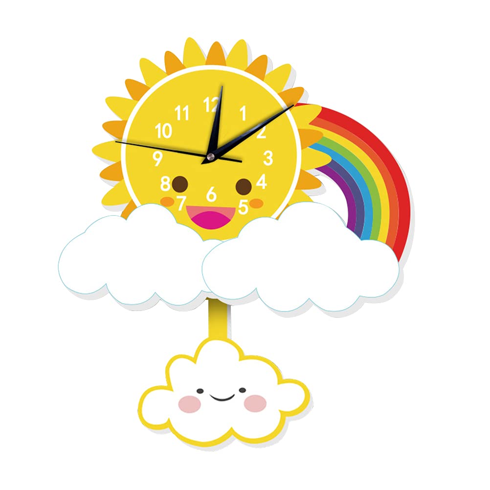 Horloge murale mouvement haute précision silencieuse soleil en PVC