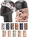 LEEVO Pattern Bold Headwear Scarf Boho Headband Wrap Shield Neck Gaiter Bandana (Free Size (18.5” 9.25”), Colorful Flowers No.1+2, 11pcs Total)