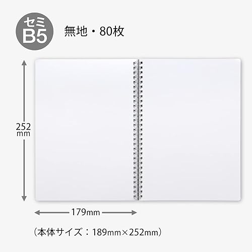 Miniatura 2 de Kyokuto PTW03W FOBCOOP - Cuaderno de anillo, liso, B5, color blanco