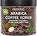 First Botany Cosmeceuticals, 100% Natural Arabica Coffee Scrub with Organic Coffee Coconut & Shea Butter Acne Anti Cellulite & Stretch Mark treatment Spider Vein Therapy, Varicose Veins Eczema, 10 oz
