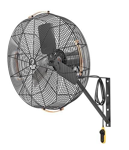 Image of Big Ass Fans AirEye 24 inch Wall Mount Fan - 120V Industrial Wall Fan, Variable Speed EC Motor, IPX5 Rated, Commercial & Outdoor Cooling, Midnight Black