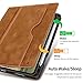 H HOLIMET Case for iPad Pro 12.9 2022 6th/5th/4th/3rd Generation 2021 2020 2018 with Pencil Holder Pocket Soft TPU Back Shockproof, Auto Sleep/Wake, Vegan Leather