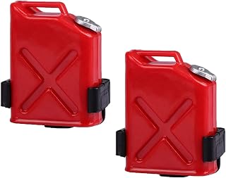 2PCS Plastic Mini Fuel Tanks, RC Track Accessories, Compatible with 1:10 RC Rock Crawler Trucks D90 SCX10 TRX4 (Red)