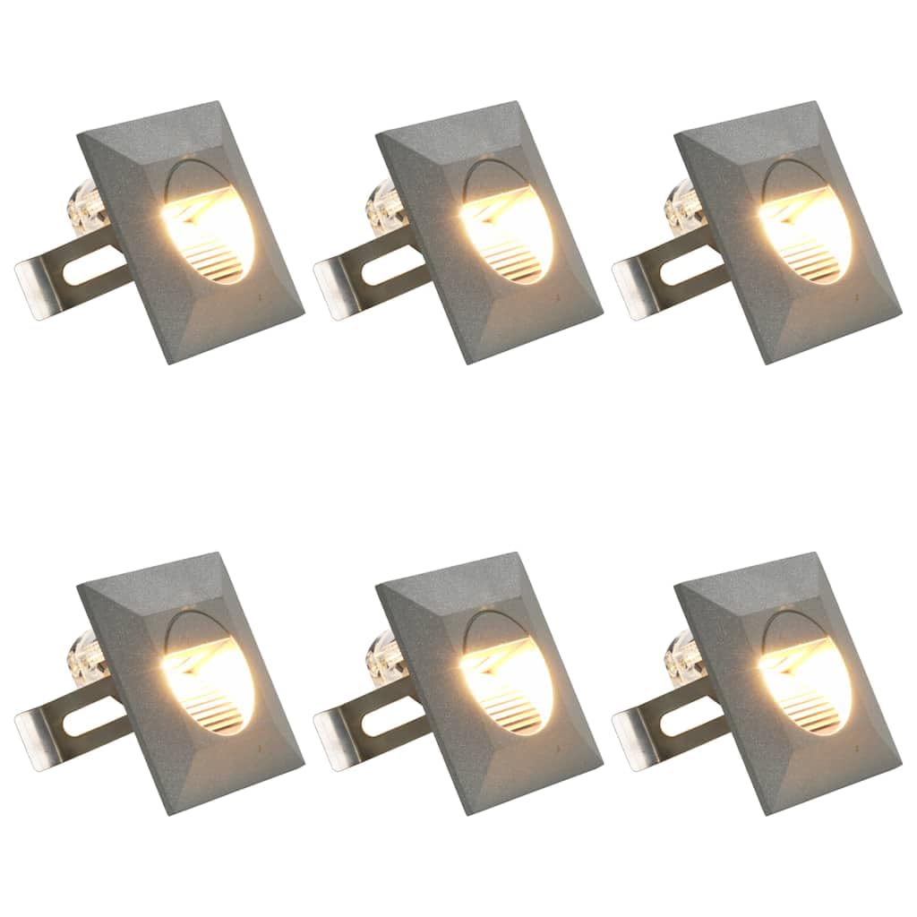 vidaXL Außenwandleuchten 6 Stk. LED 2 W Silbern Quadratisch