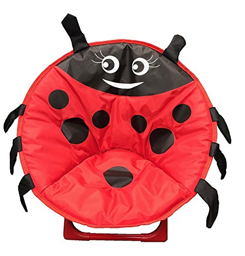 JYSPT Kinder Klappstuhl Baby Stuhl Campingstuhl Schlafzimmer Stuhl für Home Outdoor Strand Camping Stuhl (Marienkäfer) Cover