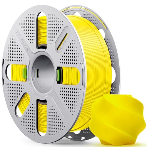 MarsWork PLA Basic Pre-Dried Filament with Quick-Swap Reusable Spool 1kg (2.2lbs) 1.75mm 3D Printing Filament Compatible with Bambu Lab 3D Printers Yellow