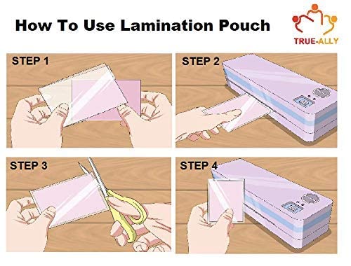 Image of True-Ally (A4 Size - 350 Micron) Lamination Pouch Clear Glossy Thermal Transparent Waterproof 25 Sheets (Home & Office) (A4-350 Micron - 25 Pouch)