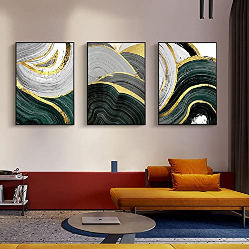 Sublimez un grand mur vide grâce à l'affiche abstraite moderne nordique dorée