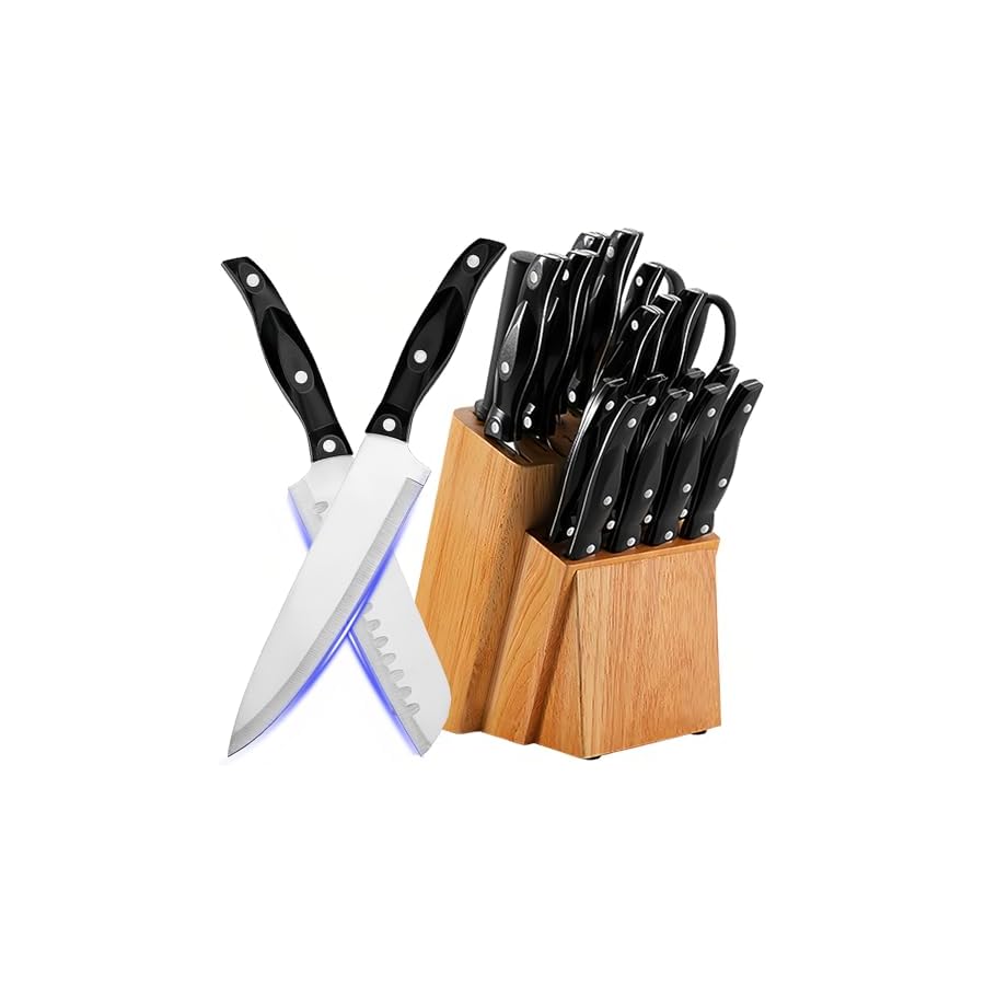 ANDONG-Premium-Kitchen-Knife-Set-with-Block-and-Sharpener19-Piece-Sharp-Kitchen-Chef-Knife-Block-SetDishwasher-Safe-Stainless-Steel-Cooking-Knife-SetSantoku-KnifeSteak-Knives-Set-for-Kitchen ANDONG Premium Kitchen Knife Set with Block and Sharpener,19 Piece Sharp Kitchen Chef Knife Block Set,Dishwasher Safe Stainless Steel Cooking Knife Set,Santoku Knife,Steak Knives Set for Kitchen