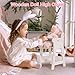 ROBOTIME Baby Doll High Chair, Pretend Play High Chair with Safety Belt and Footrest, Wooden Baby Doll Accessories, Doll Furniture Fits 18-20 Inch Dolls, Gift for Ages 3+ (White)