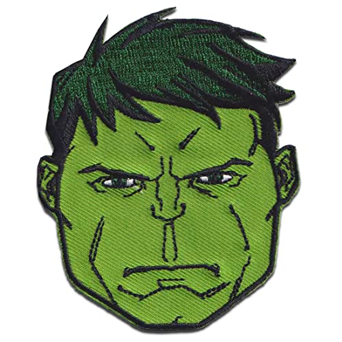 Marvel © Avengers Hulk Head – Aufnäher zum Aufbügeln, selbstklebend, Größe: 7,9 x 6,5 cm