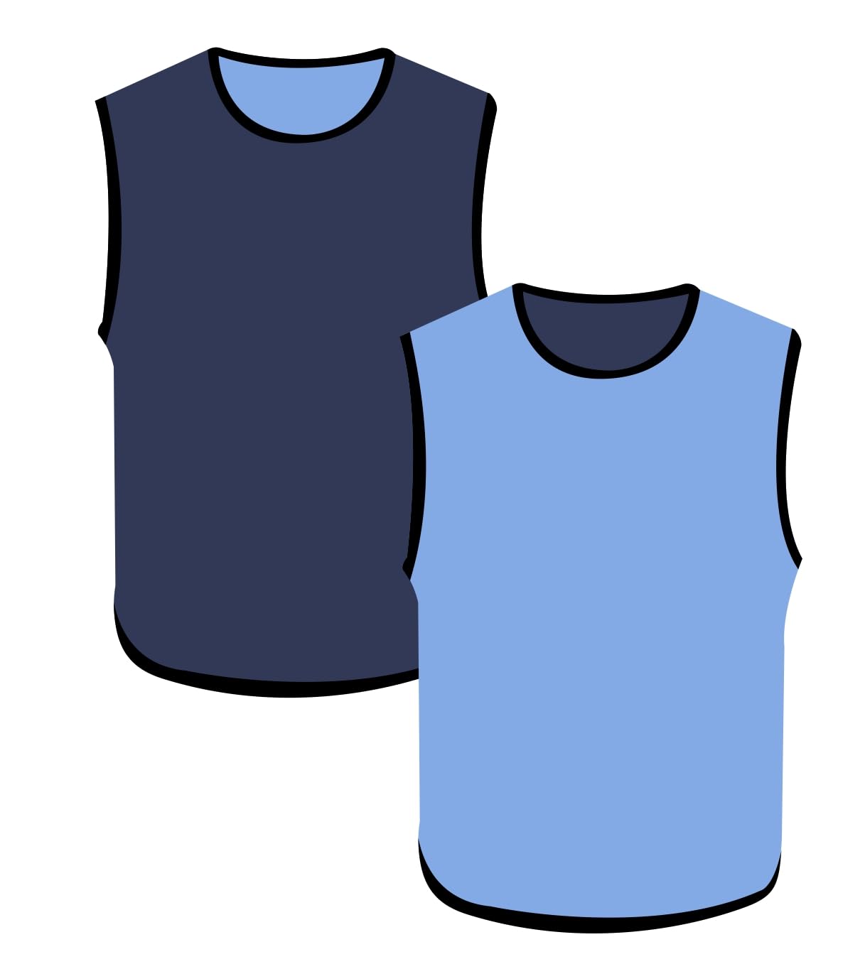PROSTYLE SPORTS Football Training Reversible Bibs Football Netball Rugby Hockey Cricket XXS-3XL (Sky/Navy, Youth Large (U 12's))