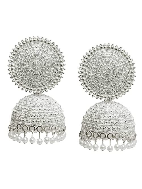 Hivata Jhumki Pearl Studded Earring for Women & Girls in Jewelry Fashion Jhumka in Hanging Hoop Earring (White) (B0BFWRR7M2) Amazon Price History, Amazon Price Tracker