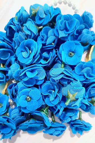 Image of VRB DecTM 50 Pcs Artificial Fabric Rose Fake Flowers Water Floating Flowers,Festival and Events, Home, Table, Bedroom, Pooja Room Decoration Items and DIY. (Sky Blue)