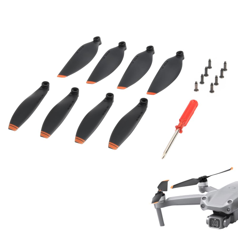 8 Pcs Plastic Drone Blade,Replaceable Propellers for Drones,Plastic Propellers Wing Blade Accessories Compatible for Mavic Mini (Black with Orange Edge)