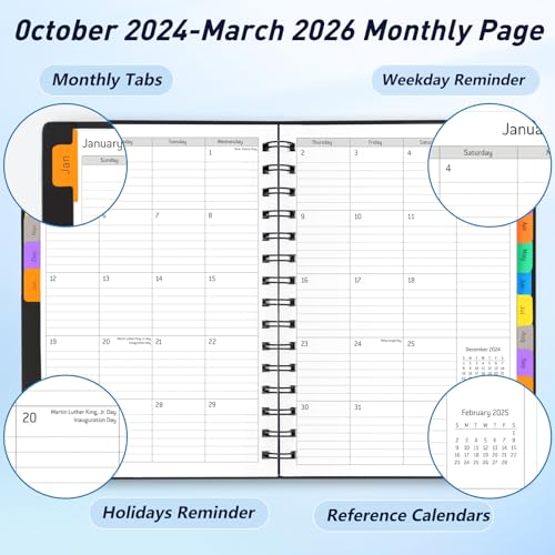 Winkooy 2024.07-2025.12 PLANNER - BLACK Daily Planner 2025-2026 thumb #2