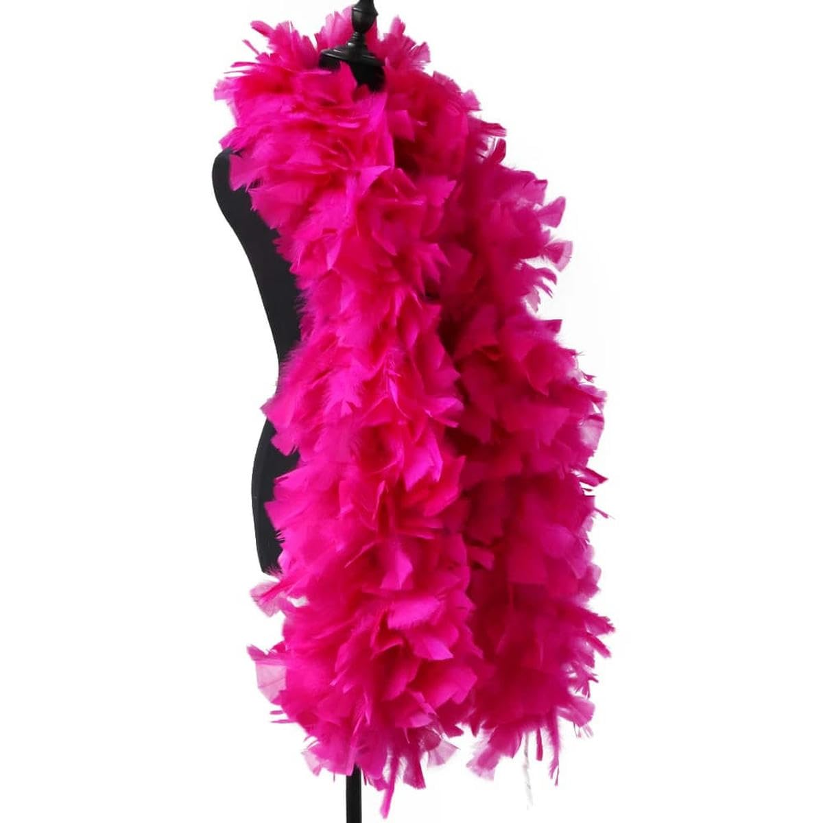 Bellissimo boa di piume di tacchino naturale rosa soffice 2 metri accessorio per cucire abbigliamento da palcoscenico carnevalesco 200 grammi - BIANCO - 200 grammi 2 metri