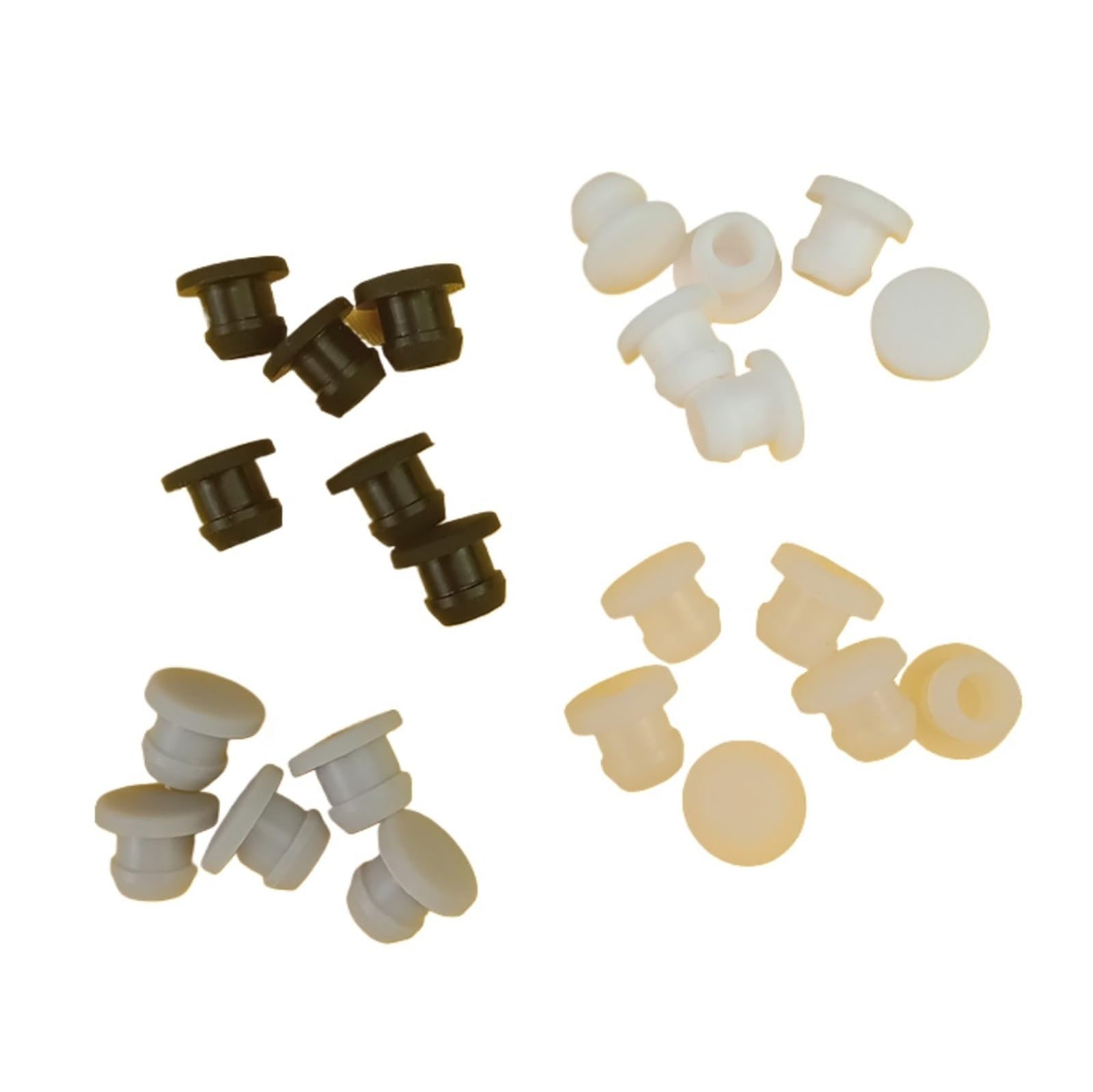 2/5/10/20 sztuk 15mm guma silikonowa zaślepka na otwór wewnętrzna 11mm wtyczka w kształcie litery T zatrzaskiwana uszczelka(White,20PCS-15MM)