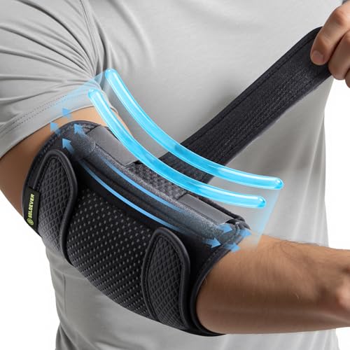 SOLOEVER Upgraded Cubital Tunnel Elbow Brace for Women and Men [Medical-Grade Support] Elbow Splint for Ulnar Nerve Entrapment Tendonitis Tennis Elbow Post-Surgery Recovery (Black Medium)