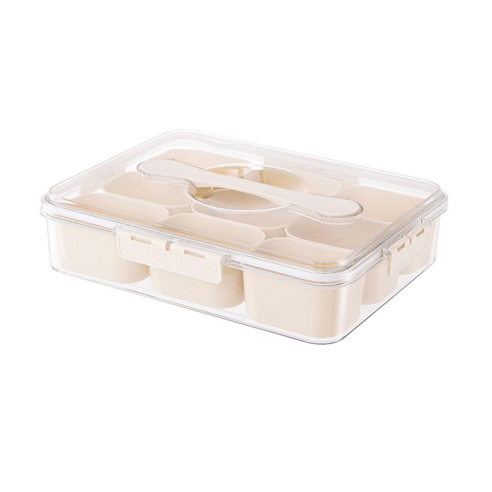 VAYEODEYU Snackle Box Container 9-Compartment With Lid And Handle For Fruit, Candy, Nuts, Veggies