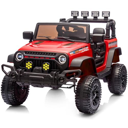 Image of 12V Ride on Car Truck, Electric Vehicles Car Ride on Toy with Remote Control - Red