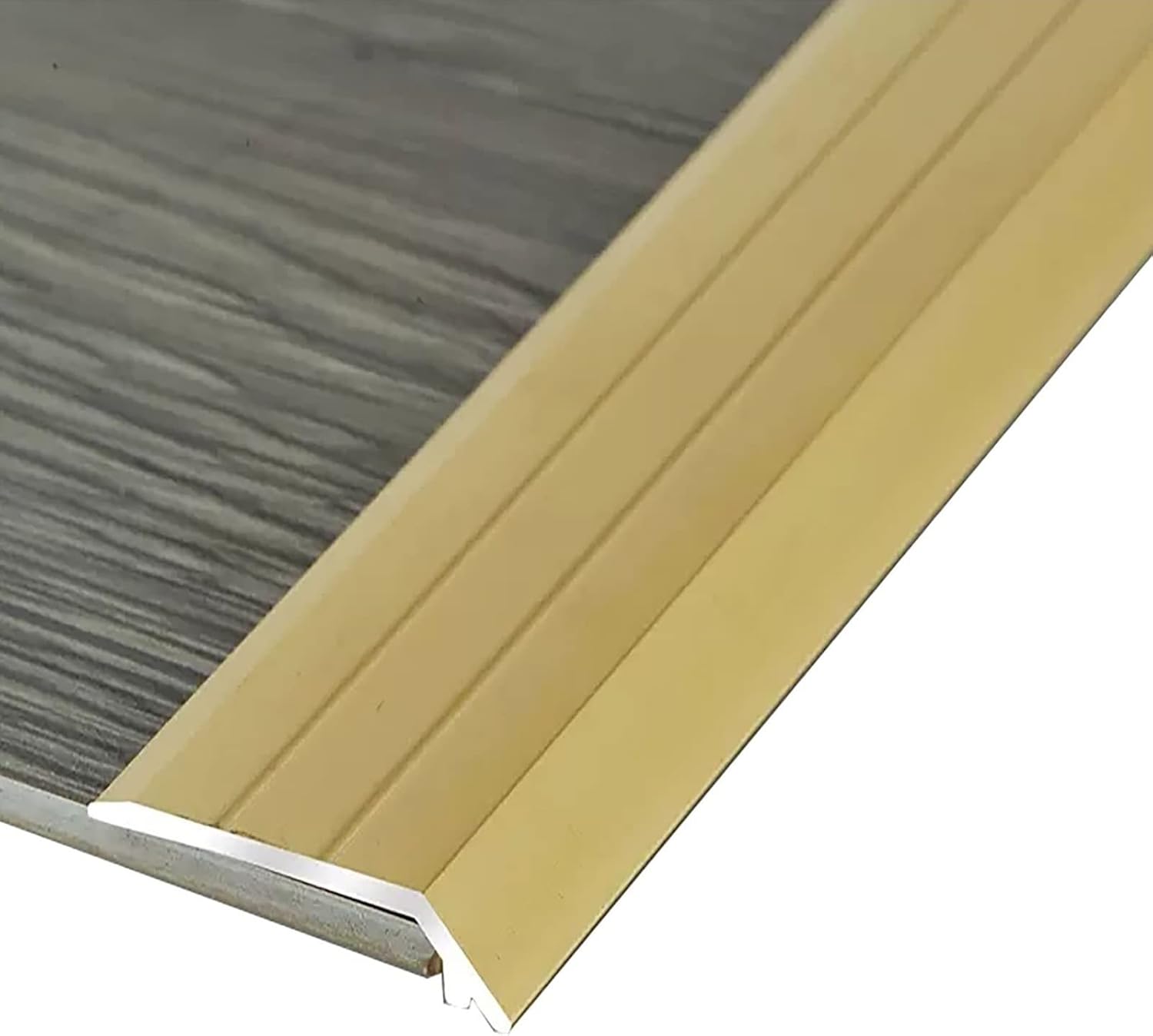 Floor Transition Strip Floor Divider Strip, Thick Aluminum Floor Transition Strip,Non-Slip Threshold Transition Strip for Floors,Doors,Steps,Room Entry,1 Inch Wide Sloped Edge Protector ( Size : 0.9m/