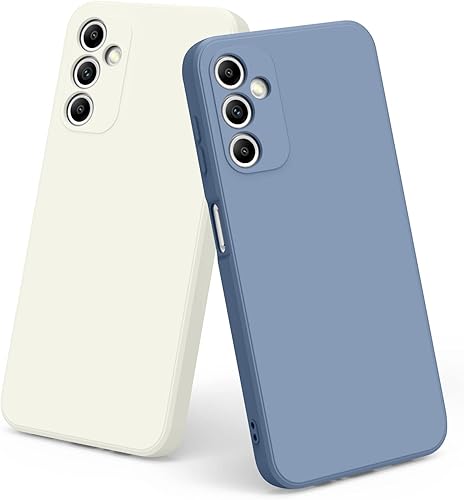 AK Paquete de 2 fundas para Samsung Galaxy A14 4G 5G, elegante funda protectora de silicona líquida delgada de cuerpo completo para Samsung Galaxy