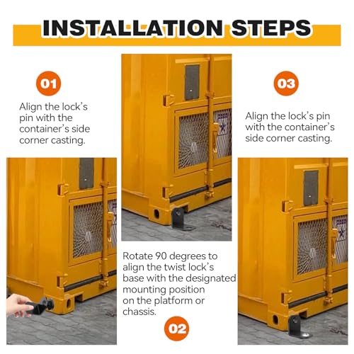 Image of Shipping Container Anchors,Heavy-Duty Steel Shipping Containers Tie Downs, Shipping Container Side Twist Lock for Anchoring to Rock Floor or Cement-4Pack